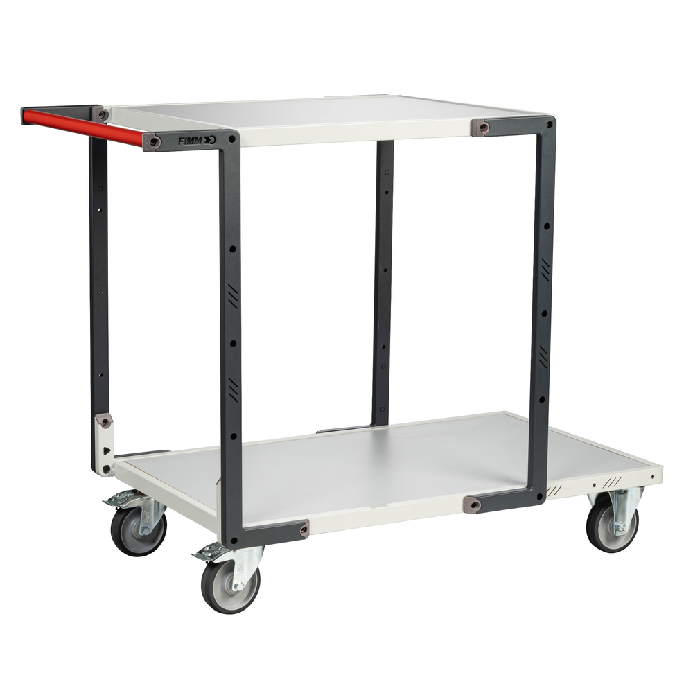 Servante montée 2 plateaux mélaminé + roues TPE 250 kg - FIMM - 886722121