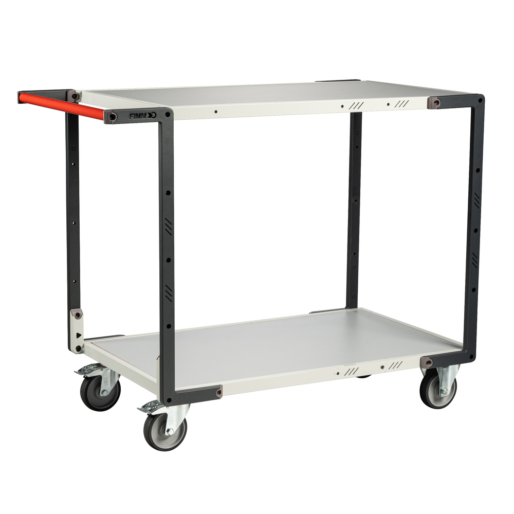 Servante montée 2 plateaux mélaminé 1000x600 mm roues TPE 250 kg - FIMM - 886722122