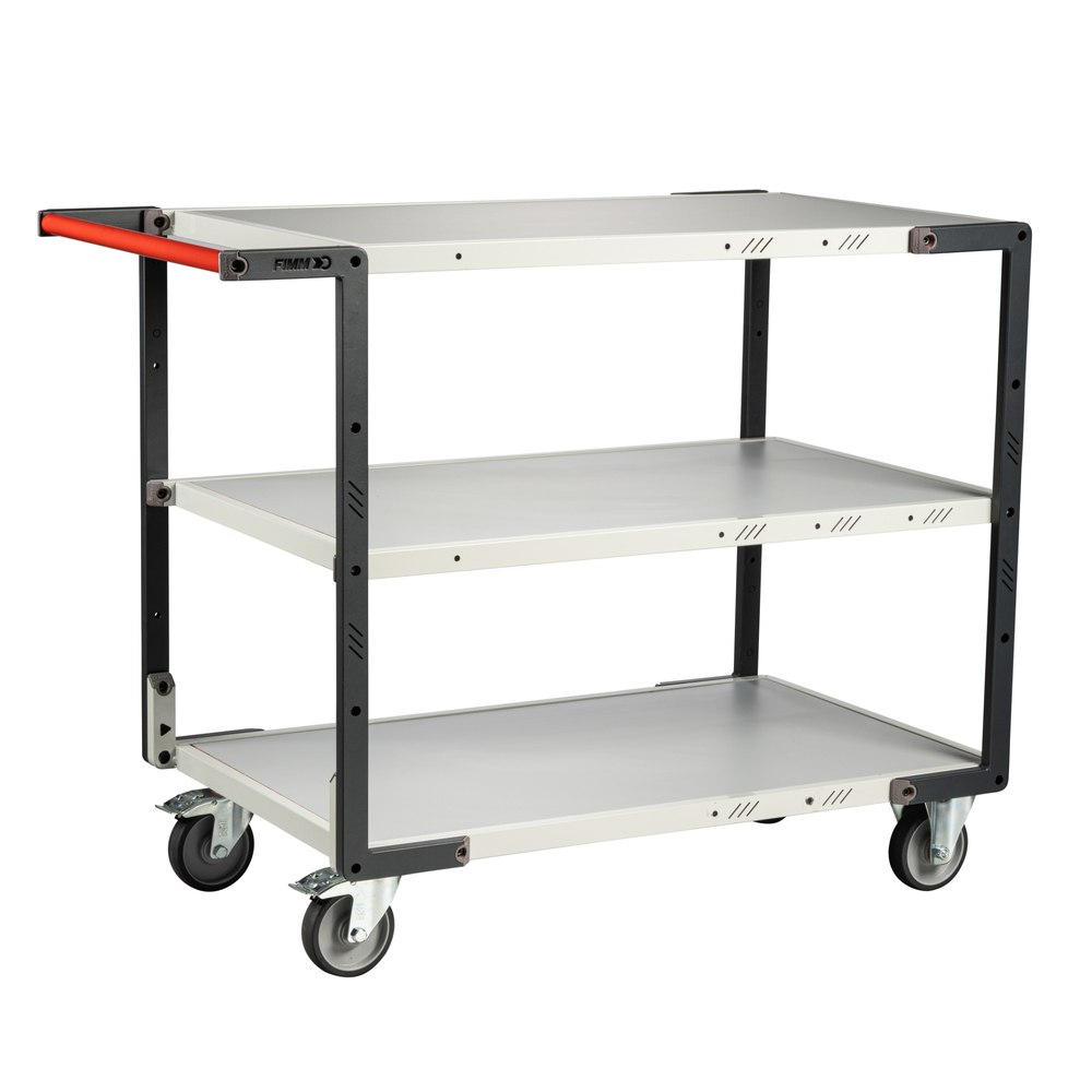 Servante montée 3 plateaux mélaminé 1000x600 mm roues TPE 250 kg - FIMM - 886722124