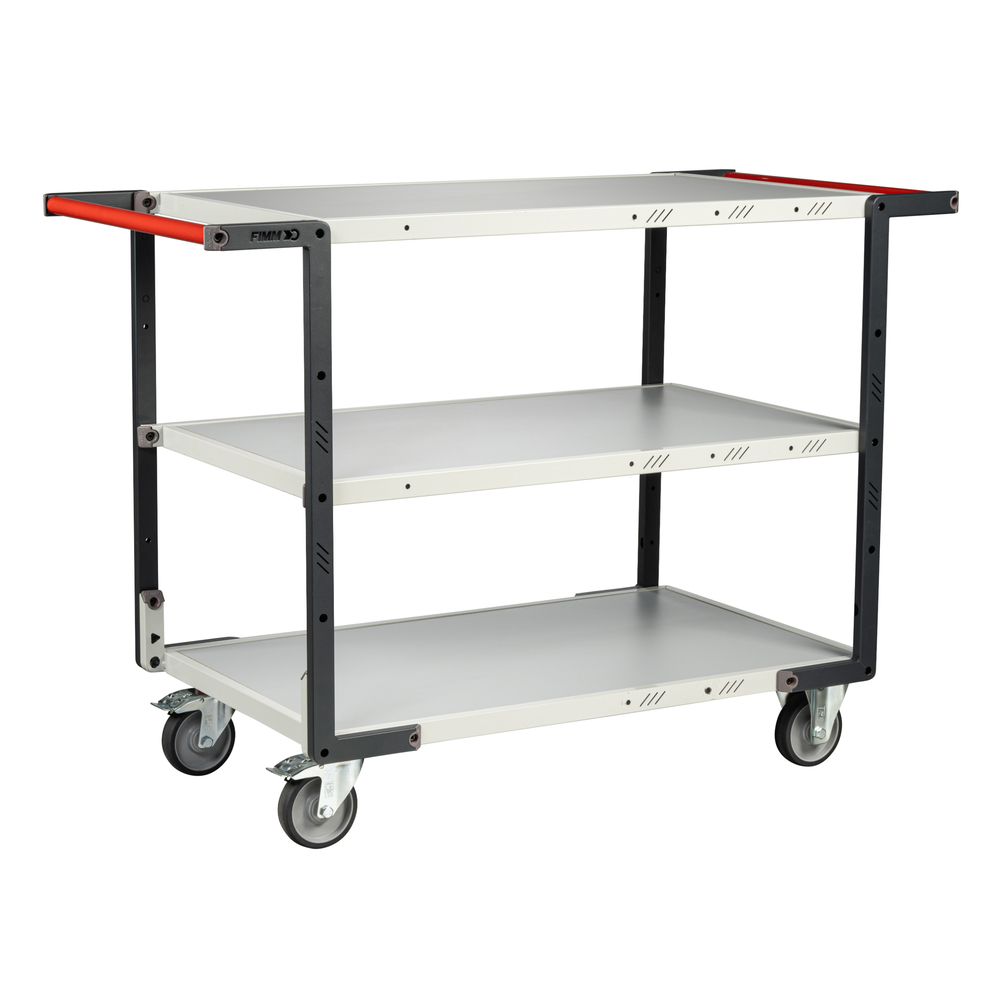 Servante montée 3 plateaux mélaminé double poignées 1000x600 mm roues TPE 250 kg - FIMM - 886722127