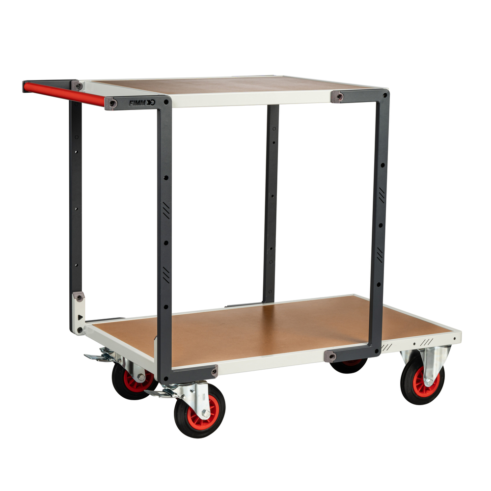 Servante montée 2 plateaux médium + roues CC 400 kg - FIMM - 886722231