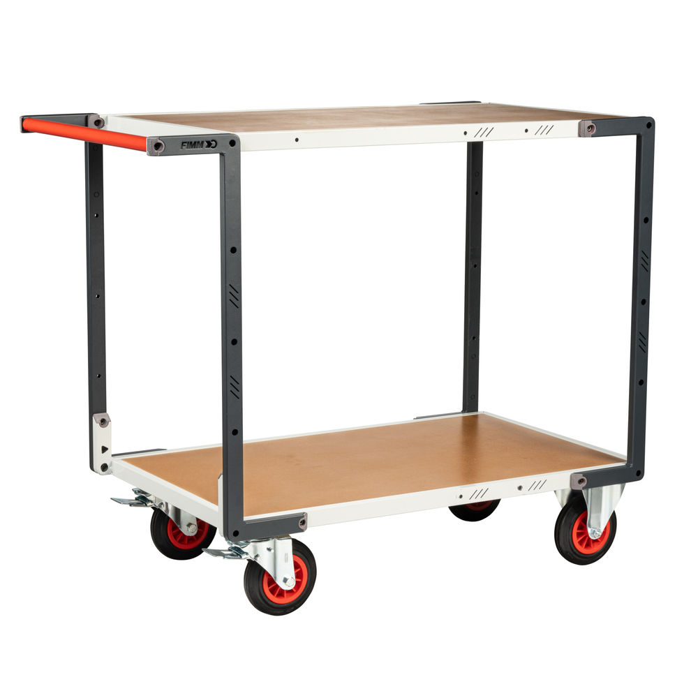 Servante montée 2 plateaux médium 1000x600 mm roues CC 400 kg - FIMM - 886722232