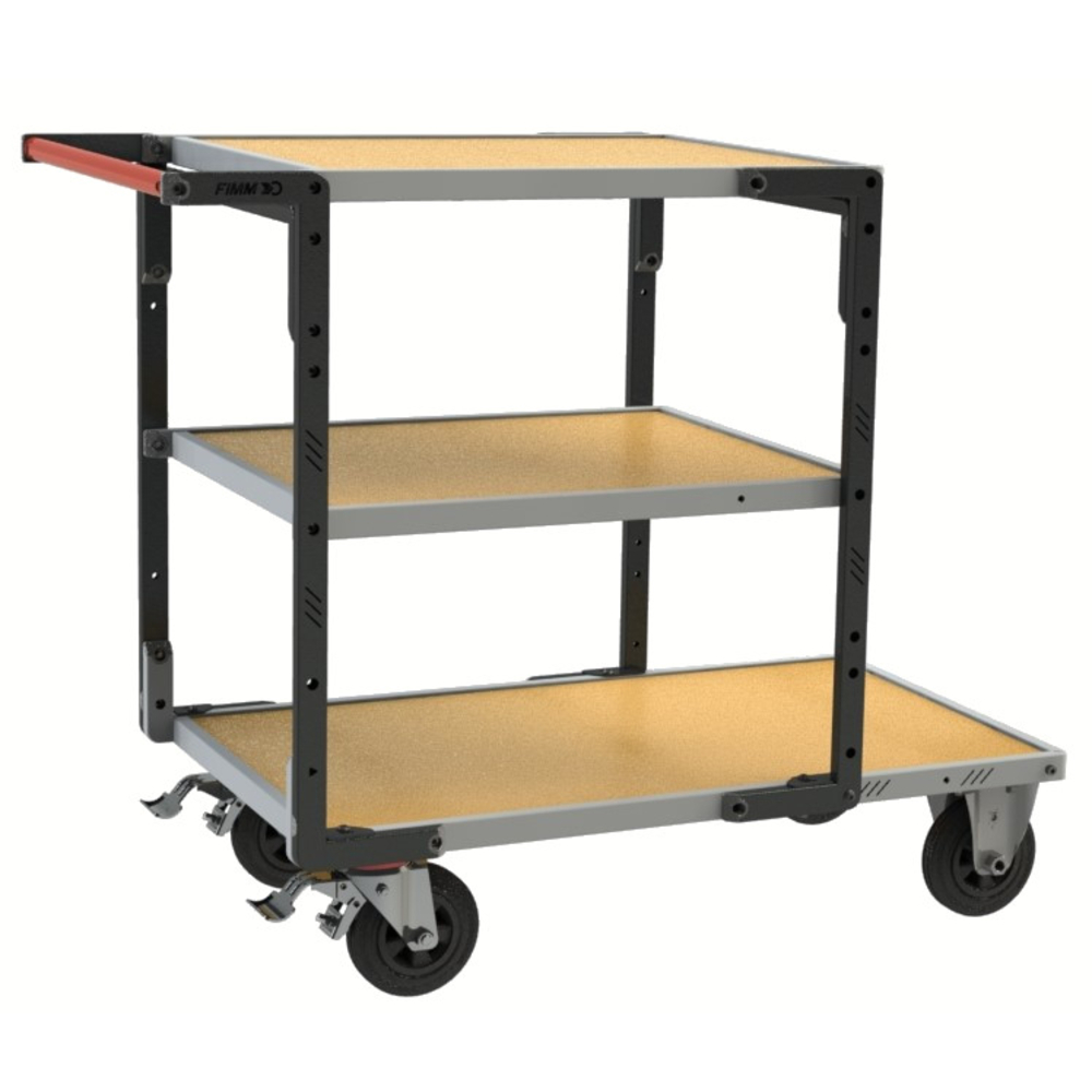 Servante montée 3 plateaux médium + roues CC 400 kg - FIMM - 886722233