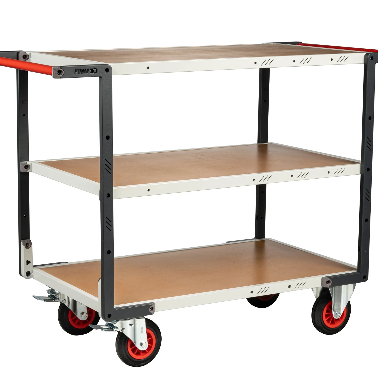 Servante montée 3 plateaux médium double poignées 1000x600 mm roues CC 400 kg - FIMM - 886722237