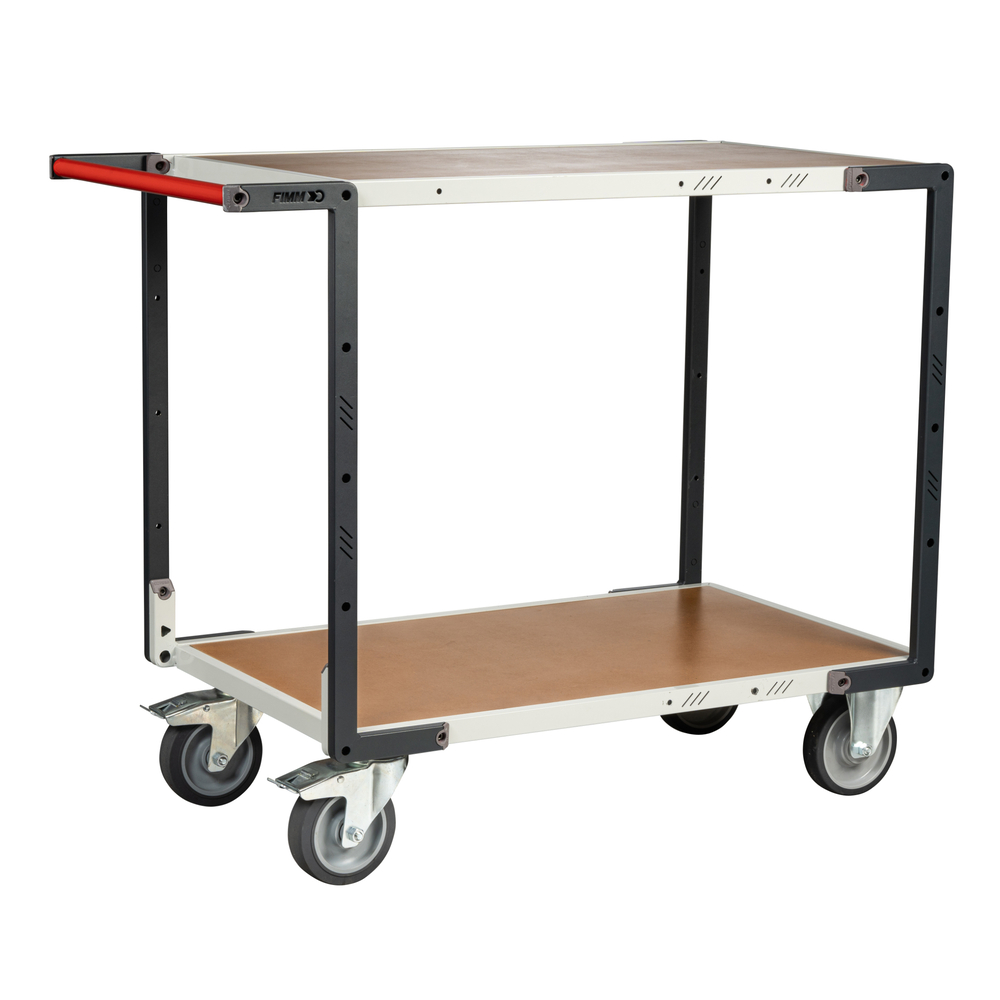 Servante montée 2 plateaux médium 1000x600 mm roues TPE 400 kg - FIMM - 886722242