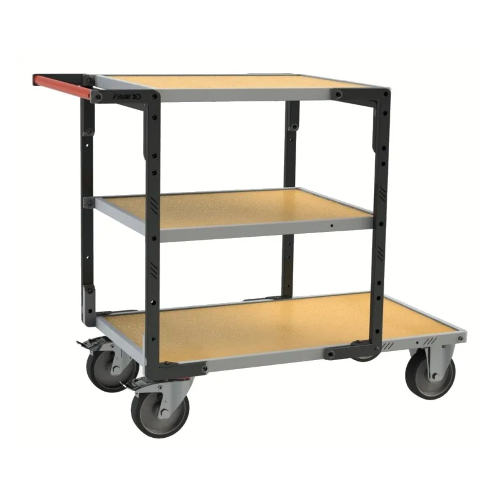 Servante montée 3 plateaux médium + roues TPE 400 kg - FIMM - 886722243