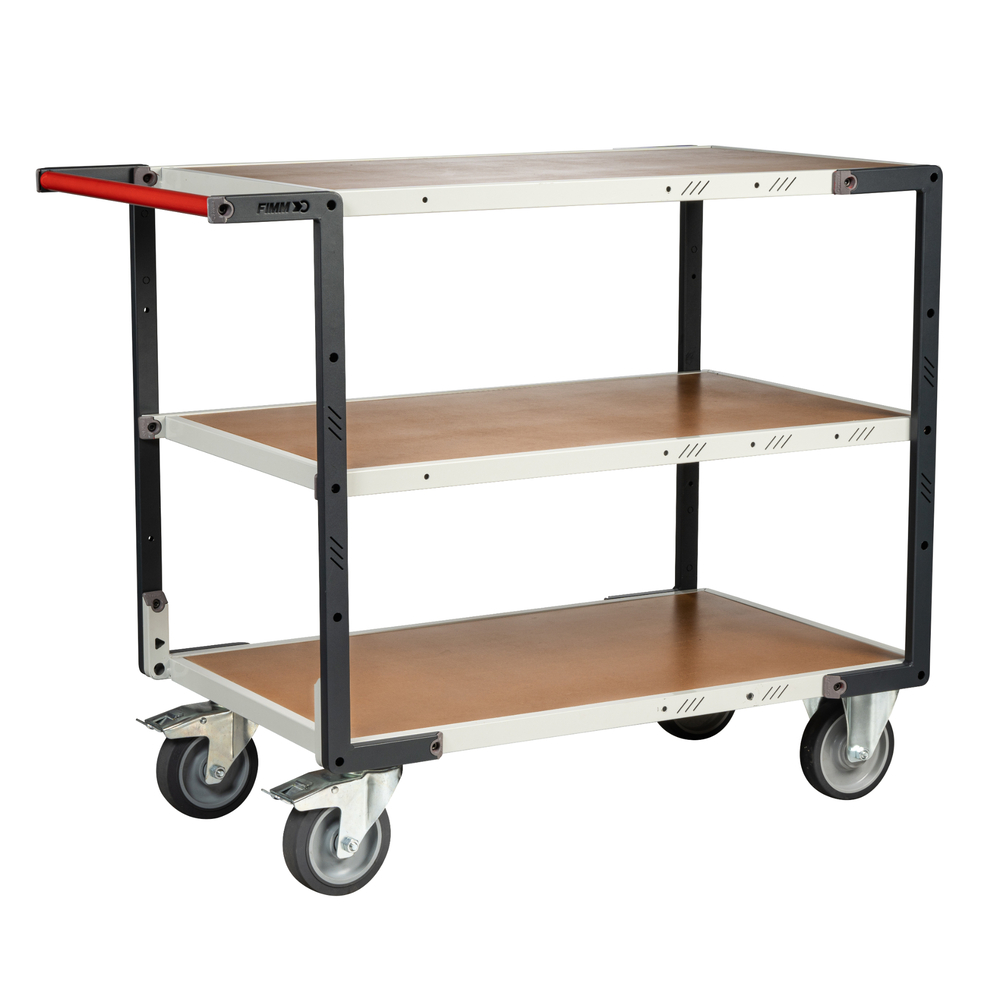Servante montée 3 plateaux médium 1000x600 mm roues TPE 400 kg - FIMM - 886722244