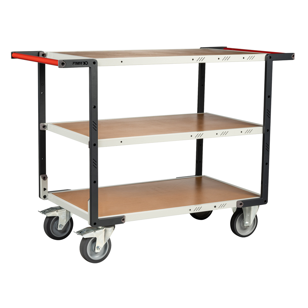 Servante montée 3 plateaux médium double poignées 1000x600 mm roues TPE 400 kg - FIMM - 886722247