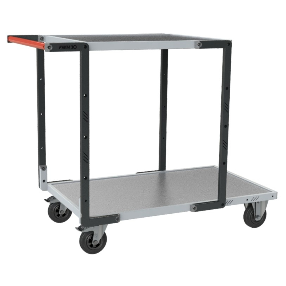 Servante montée 2 plateaux tôle galva + roues CC 250 kg - FIMM - 886722311