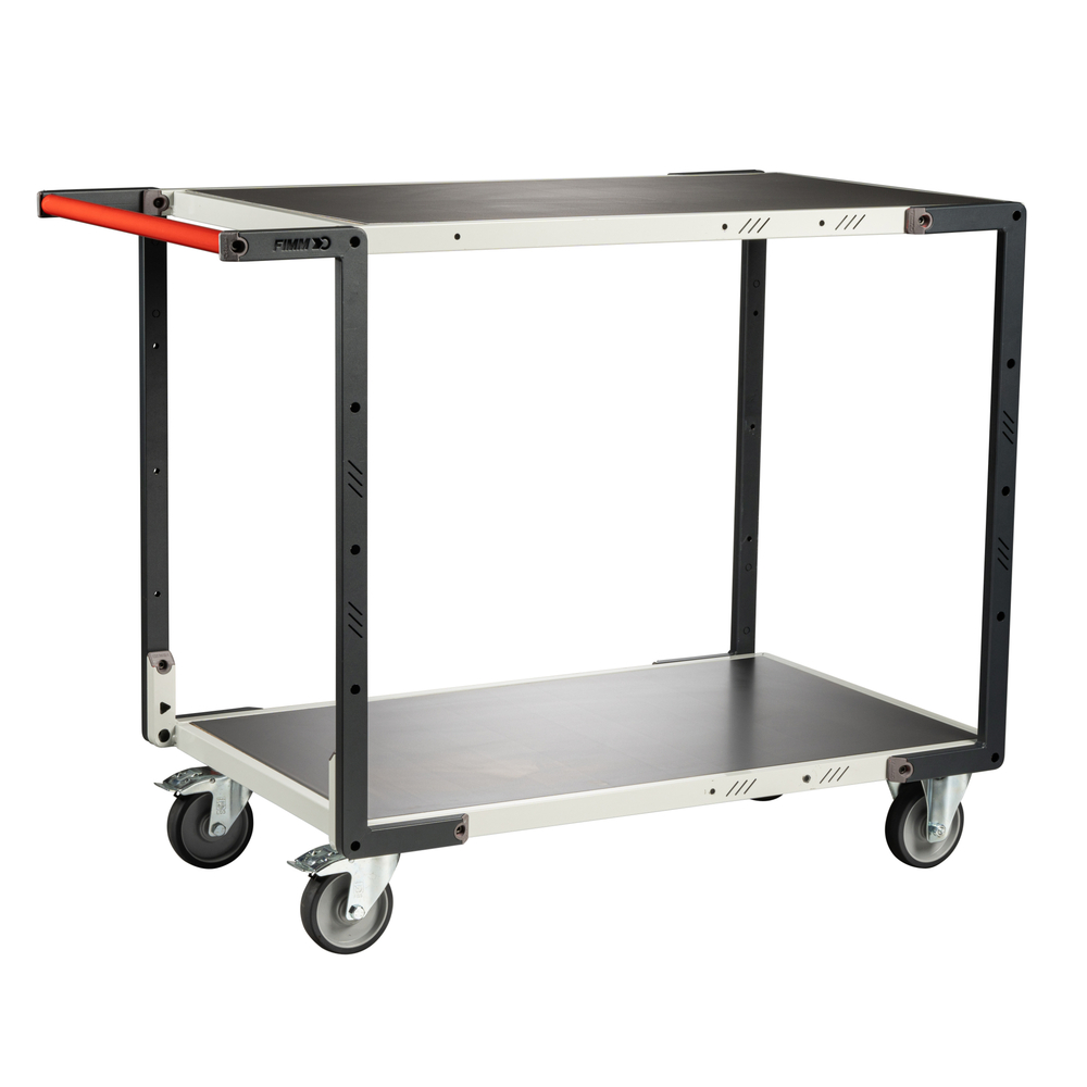 Servante montée 2 plateaux tôle 1000x600 mm roues TPE 250 kg - FIMM - 886722322