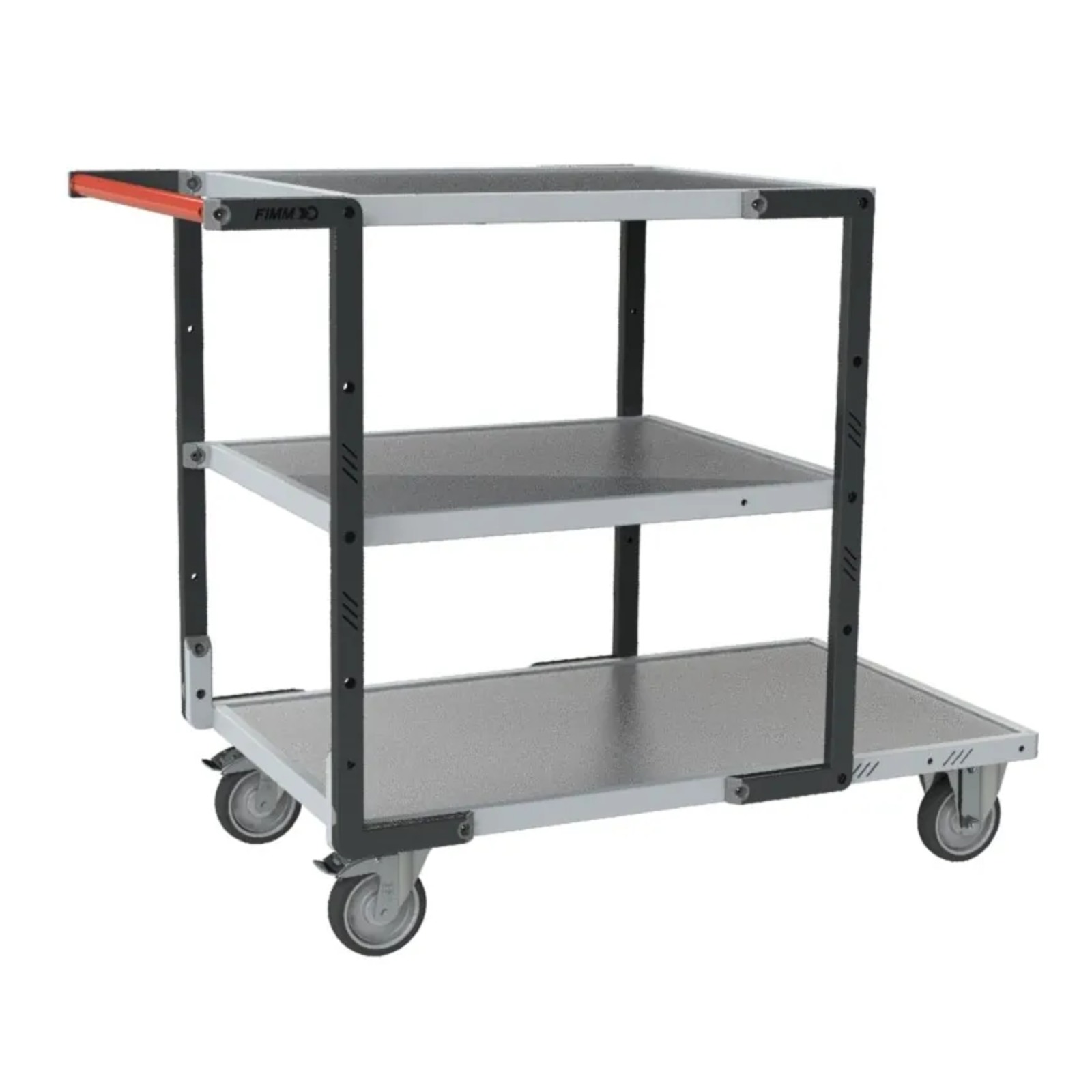 Servante montée 3 plateaux tôle galva + roues TPE 250 kg - FIMM - 886722323