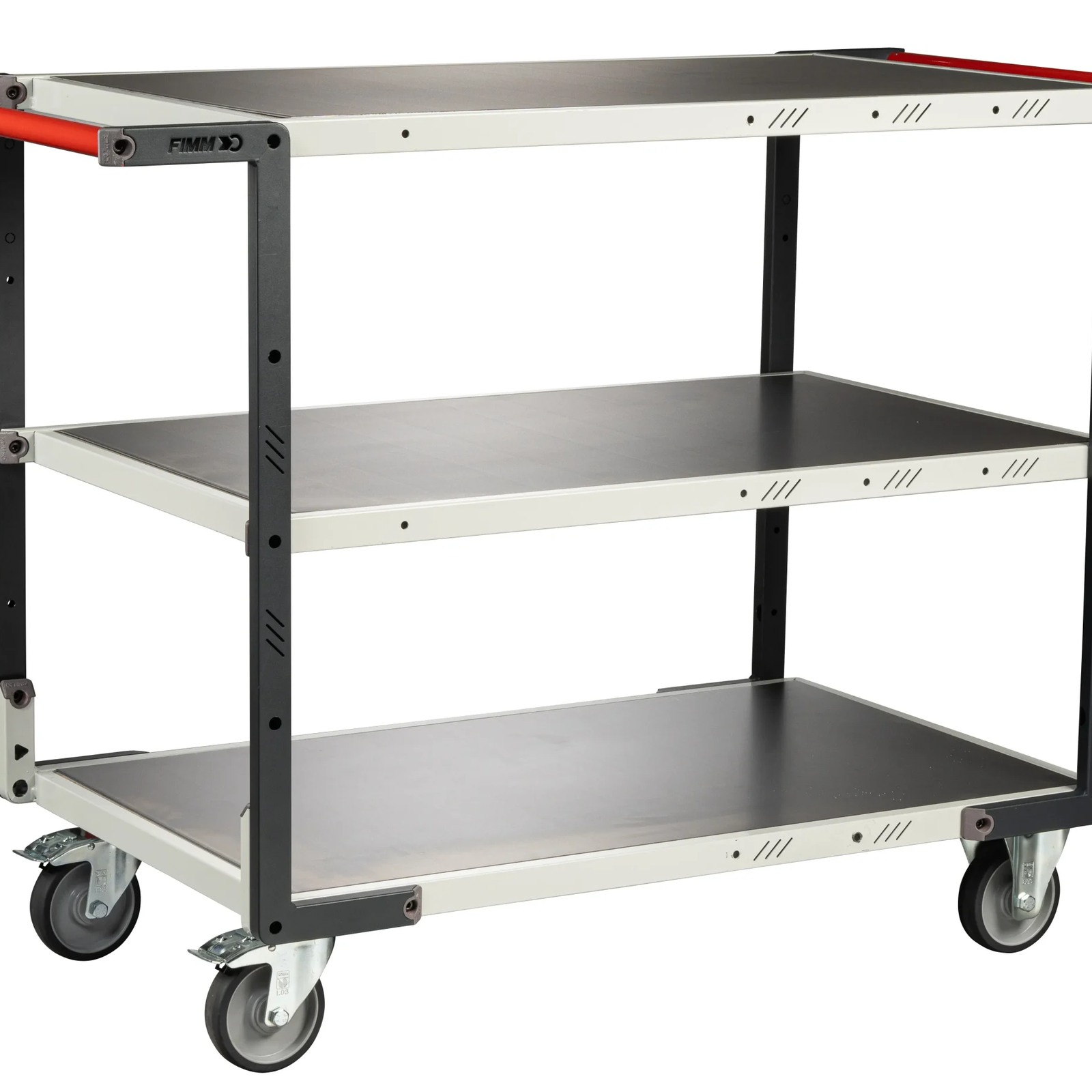 Servante montée 3 plateaux tôle galva double poignées 1000x600 mm roues TPE 250 kg - FIMM - 886722327