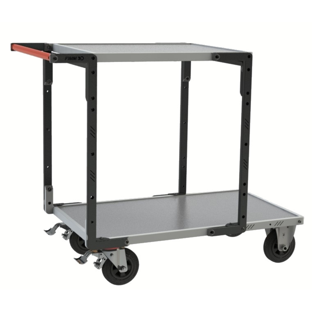 Servante montée 2 plateaux tôle galva + roues CC 400 kg - FIMM - 886722331