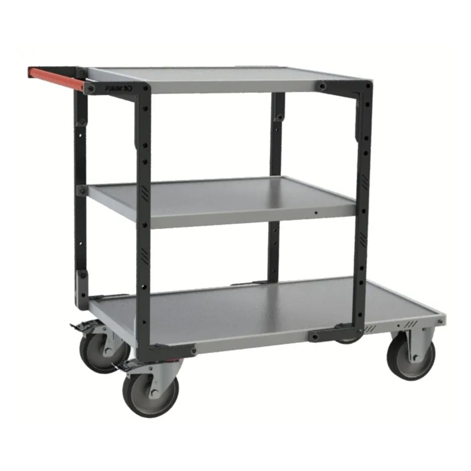 Servante montée 3 plateaux tôle galva + roues TPE 400 kg - FIMM - 886722443