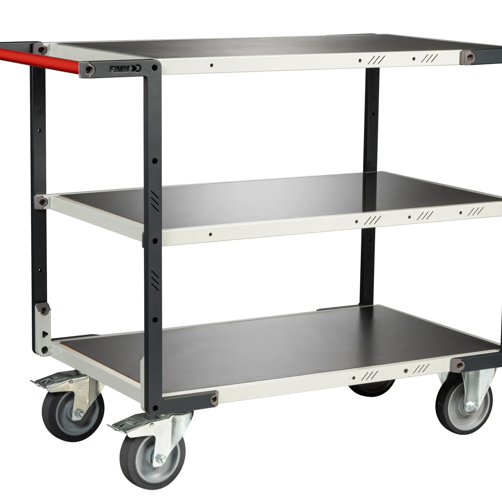 Servante montée 3 plateaux tôle 1000x600 mm roues TPE 400 kg - FIMM - 886722444