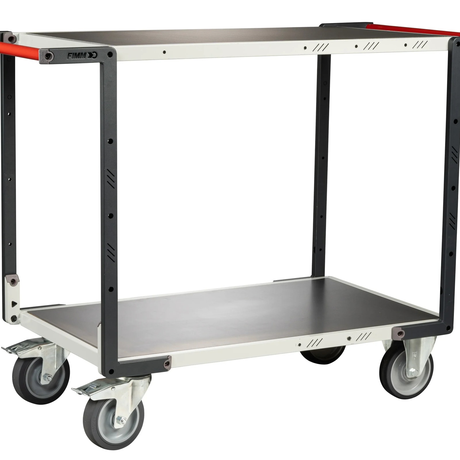 Servante montée 2 plateaux tôle galva double poignées 1000x600 mm roues TPE 400 kg - FIMM - 886722446