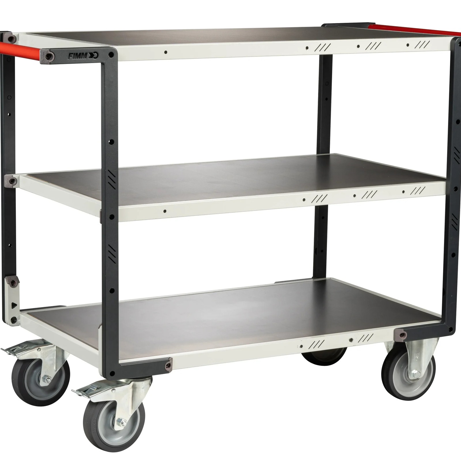 Servante montée 3 plateaux tôle galva double poignées 1000x600 mm roues TPE 400 kg - FIMM - 886722447