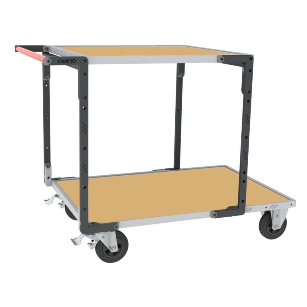 Servante montée 2 plateaux médium + roues CC 400 kg - FIMM - 886732231