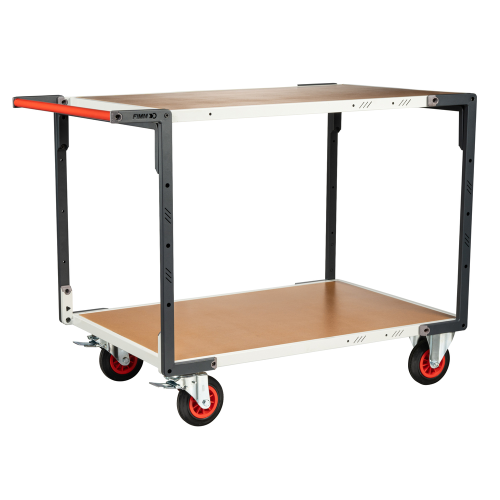 Servante montée 2 plateaux médium 1200x800 mm roues CC 400 kg - FIMM - 886732232