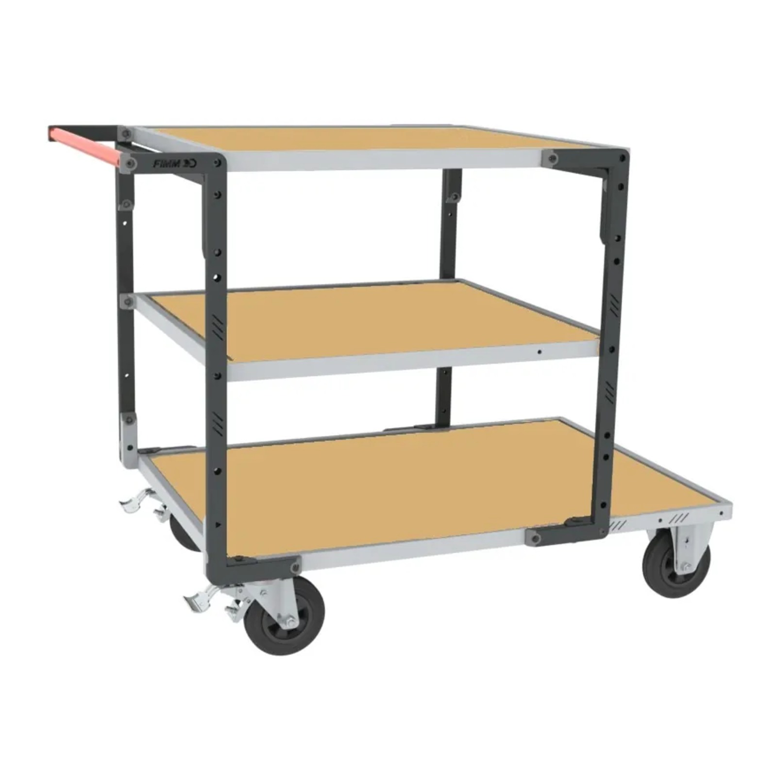 Servante montée 3 plateaux médium + roues CC 400 kg - FIMM - 886732233