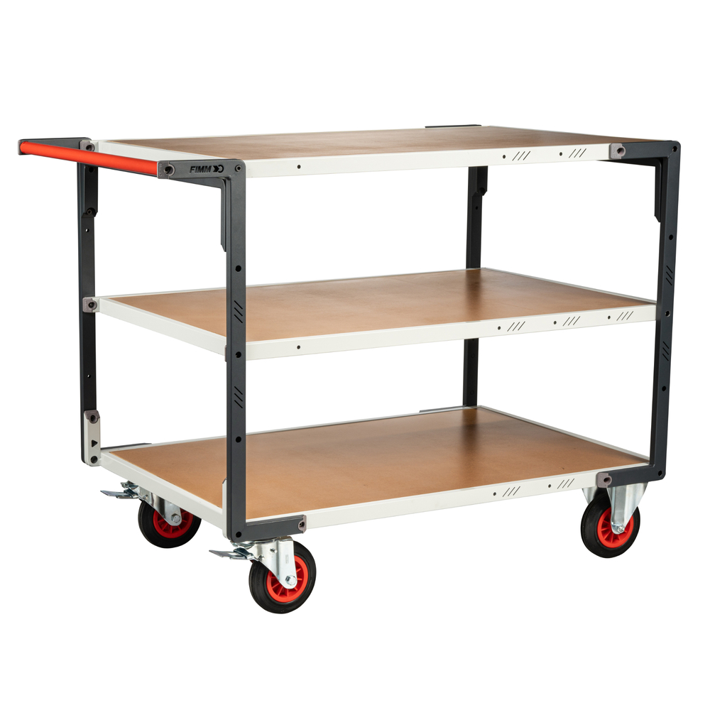 Servante montée 3 plateaux médium 1200x800 mm roues CC 400 kg - FIMM - 886732234