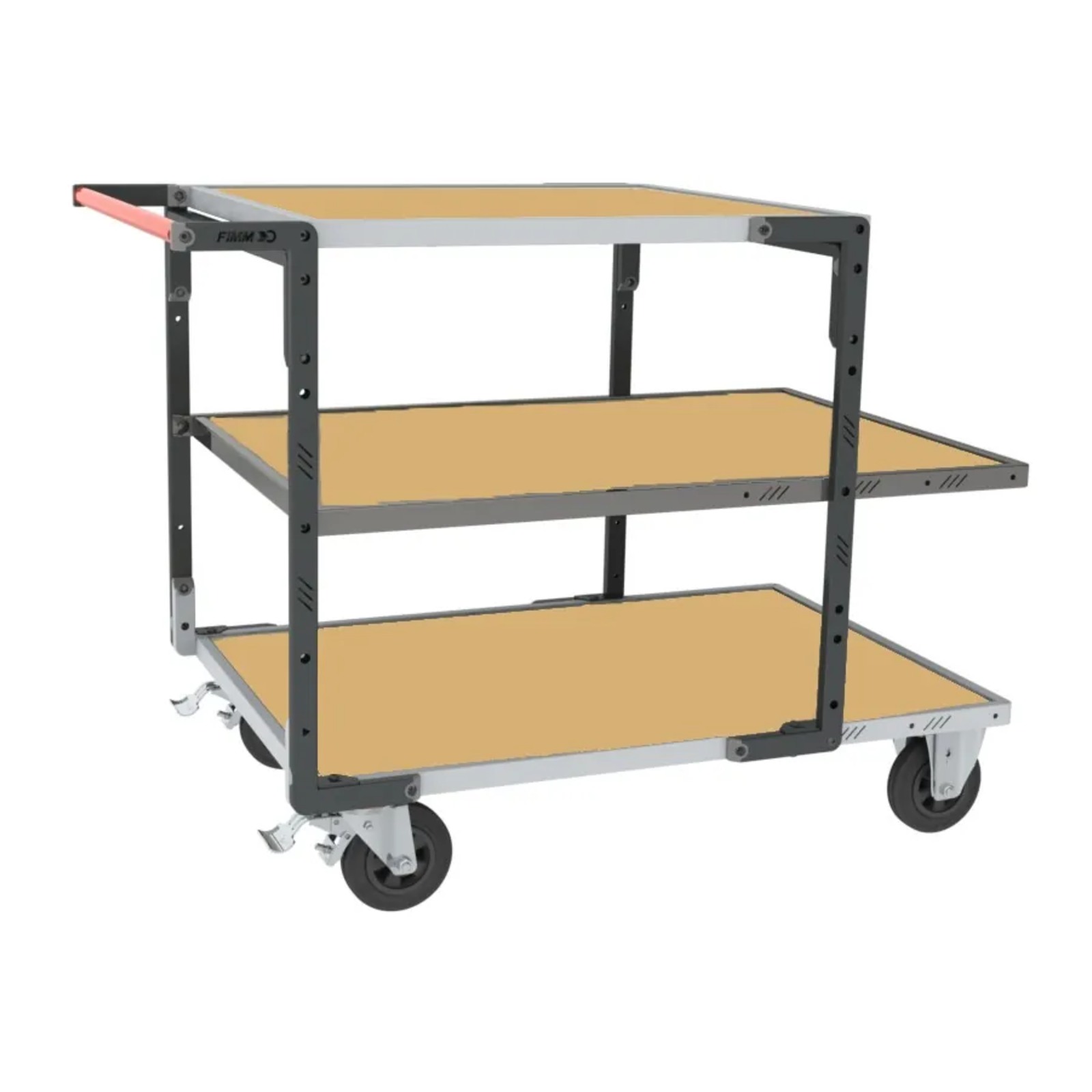 Servante montée 3 plateaux médium + roues CC 400 kg - FIMM - 886732235