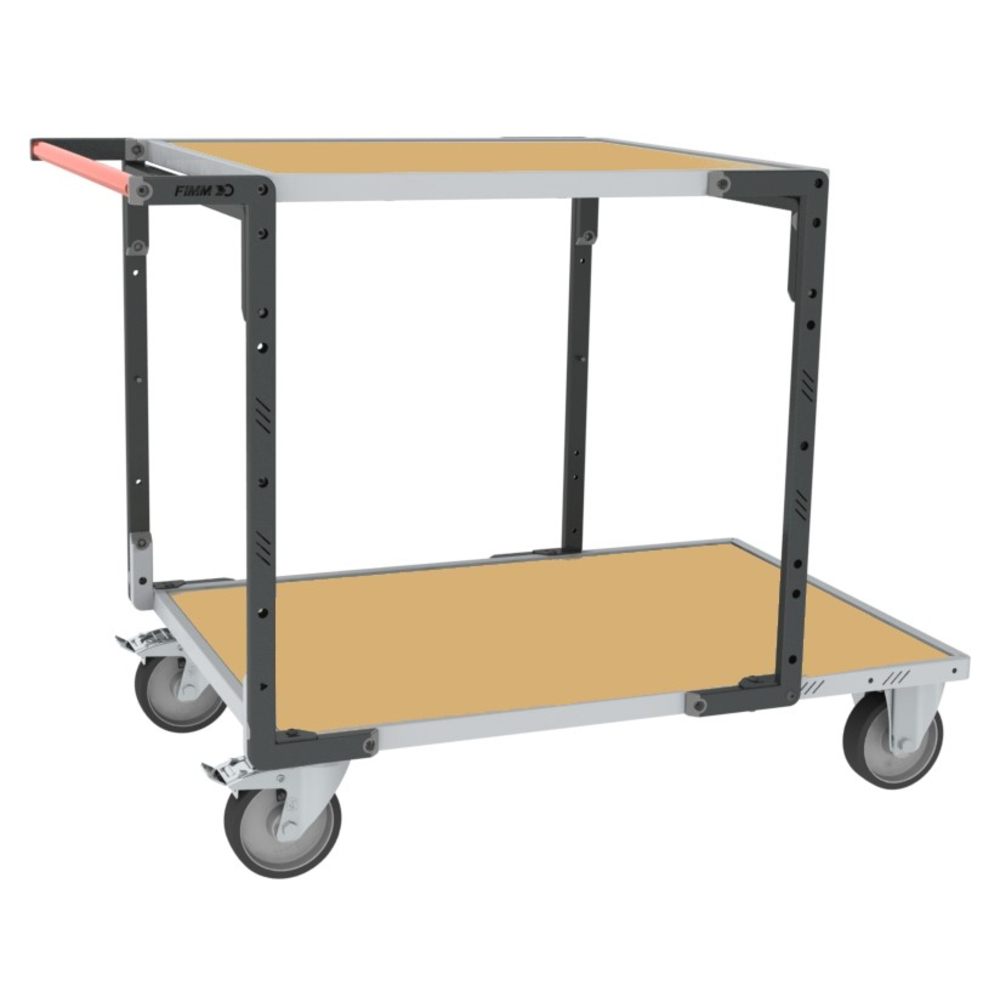 Servante montée 2 plateaux médium + roues TPE 400 kg - FIMM - 886732241