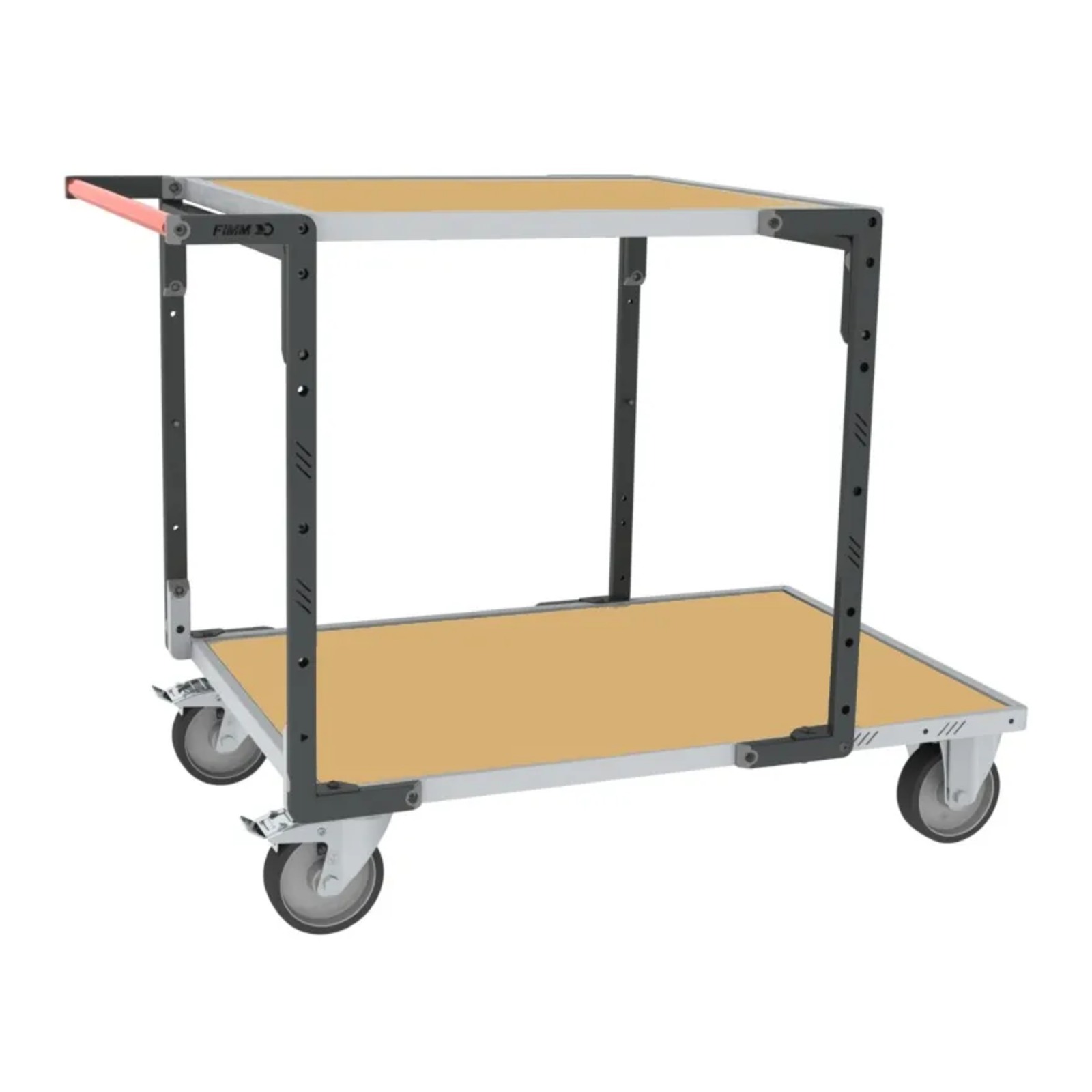 Servante montée 2 plateaux médium + roues TPE 400 kg - FIMM - 886732241