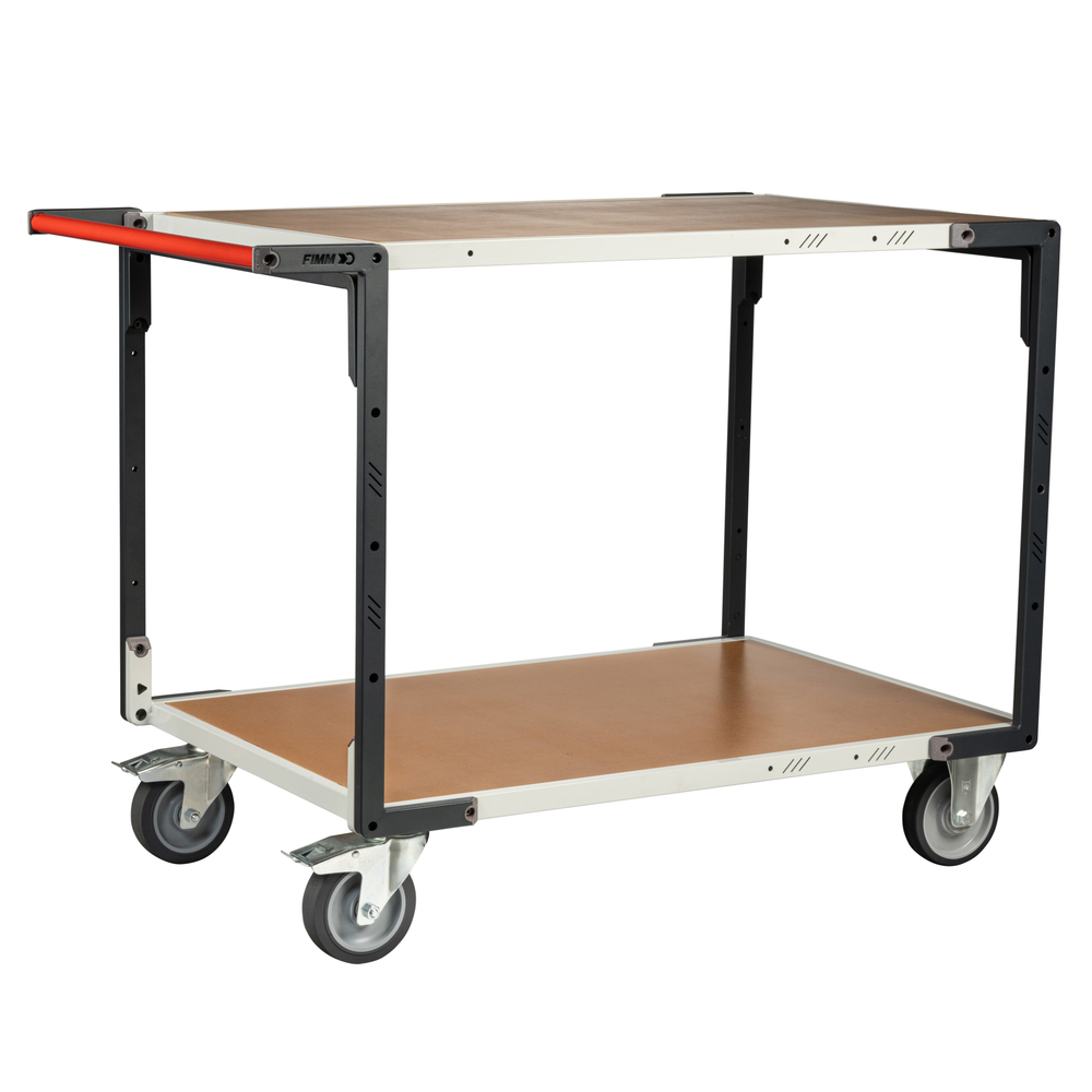 Servante montée 2 plateaux médium 1200x800 mm roues TPE 400 kg - FIMM - 886732242