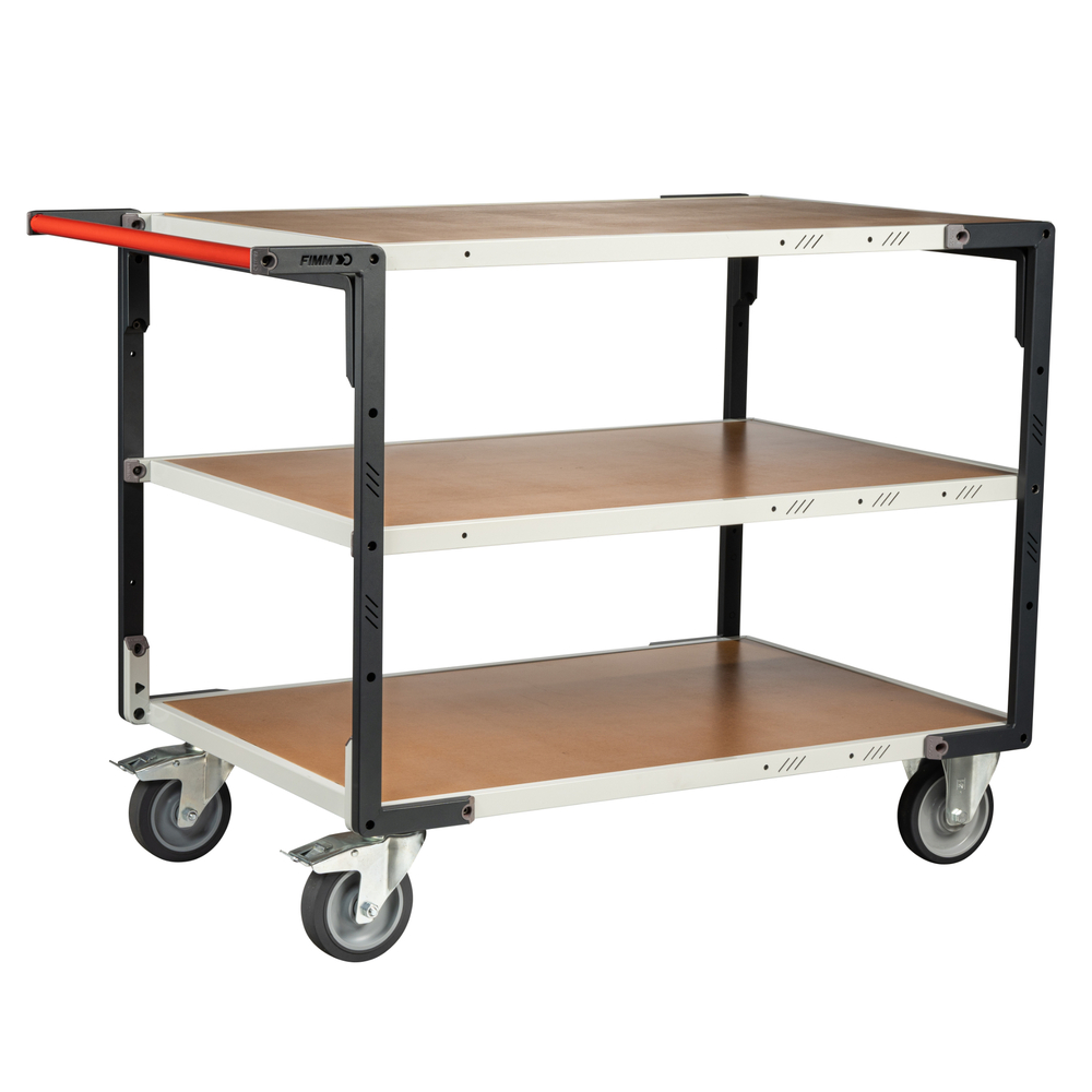 Servante montée 3 plateaux médium 1200x800 mm roues TPE 400 kg - FIMM - 886732244