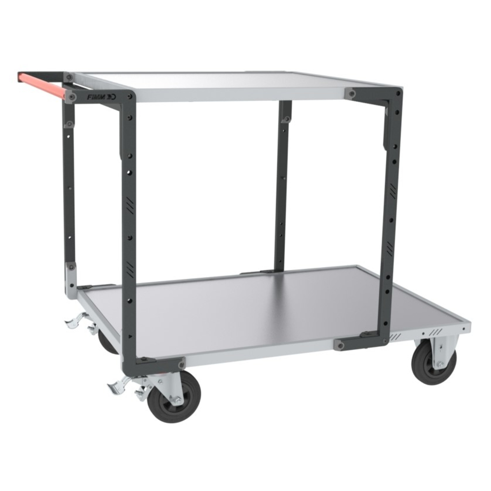 Servante montée 2 plateaux tôle galva + roues CC 400 kg - FIMM - 886732331