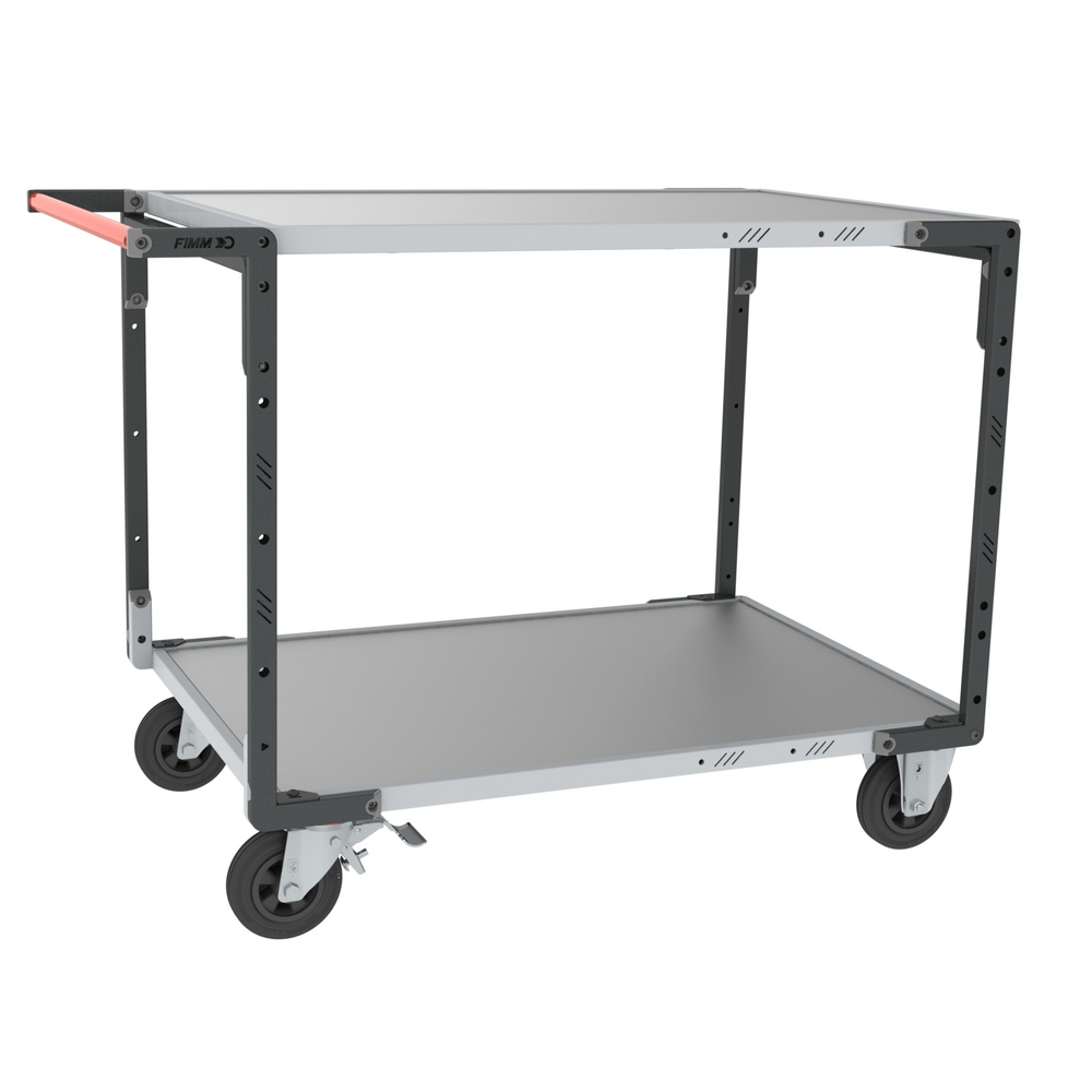Servante montée 2 plateaux tôle 1200x800 mm roues CC 400 kg - FIMM - 886732332