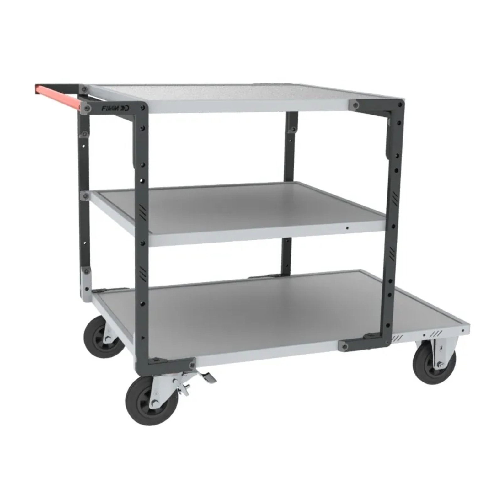 Servante montée 3 plateaux tôle galva + roues TPE 400 kg - FIMM - 886732443