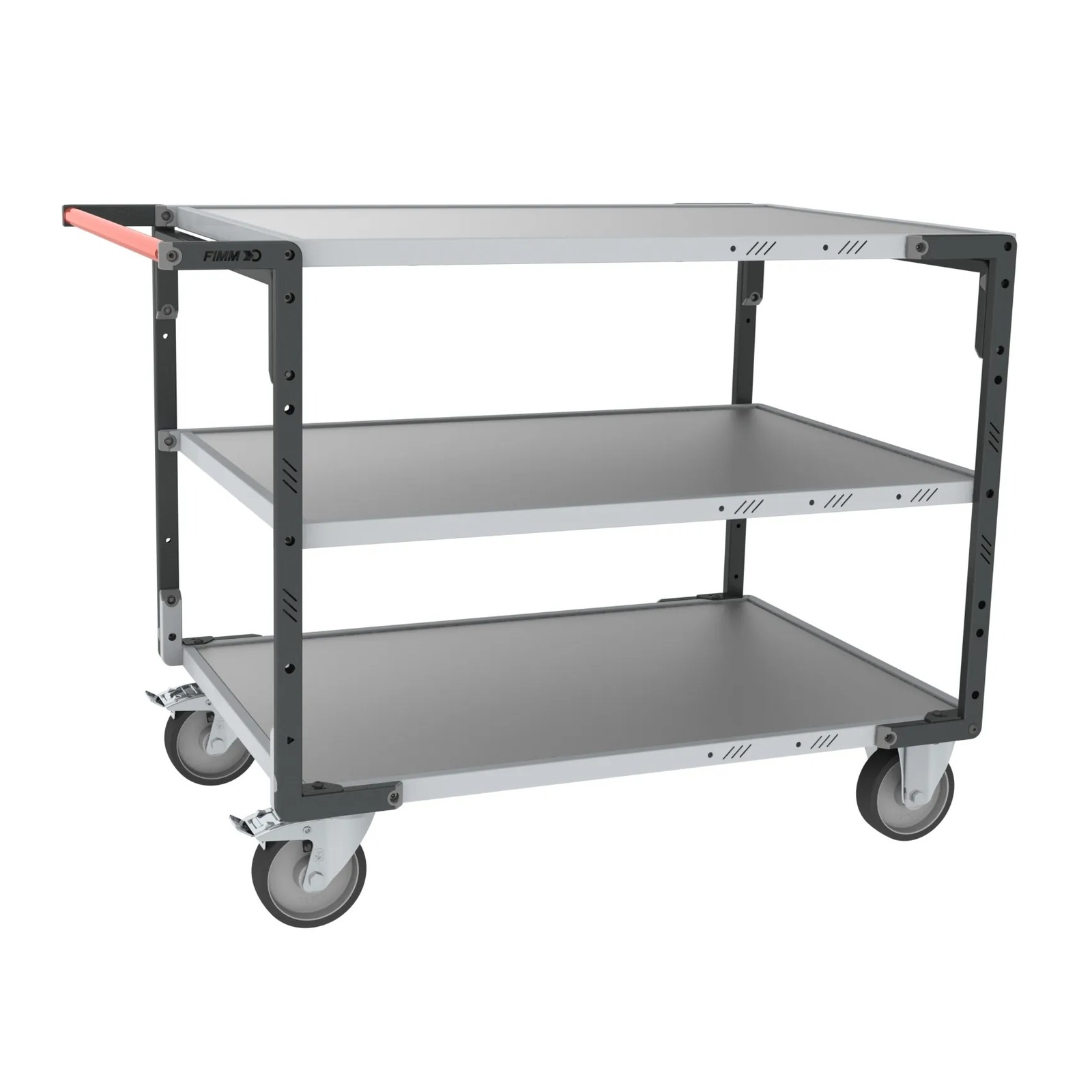 Servante montée 3 plateaux tôle 1200x800 mm roues TPE 400 kg - FIMM - 886732444