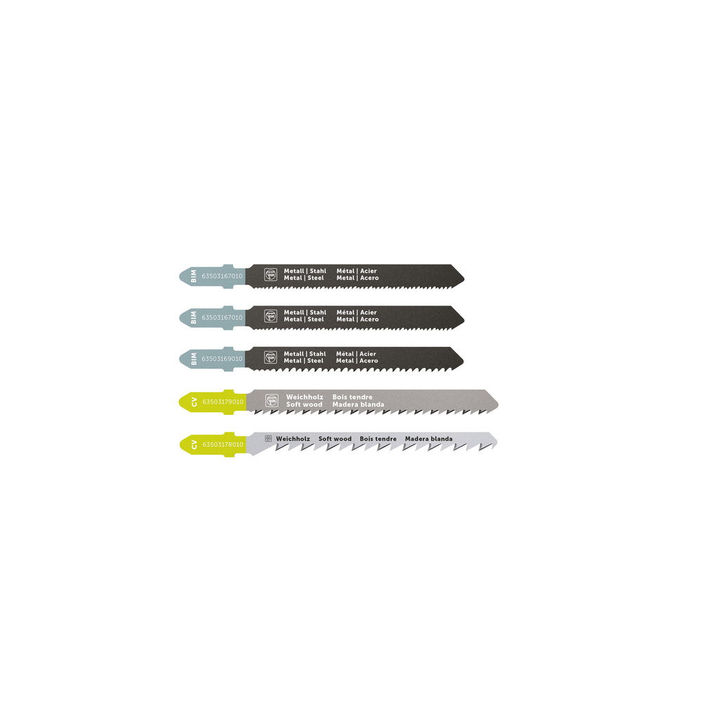 Jeu de démarrage de lames de scie sauteuse 5 pièces - FEIN - 63503188010