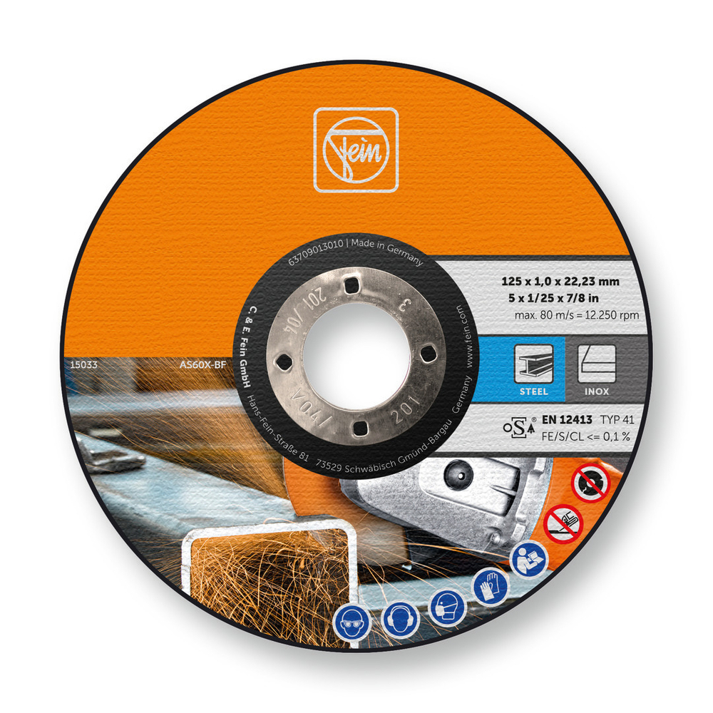 Disque à tronçonner 125 mm, épaisseur 1,0 mm FEIN - 63709013010