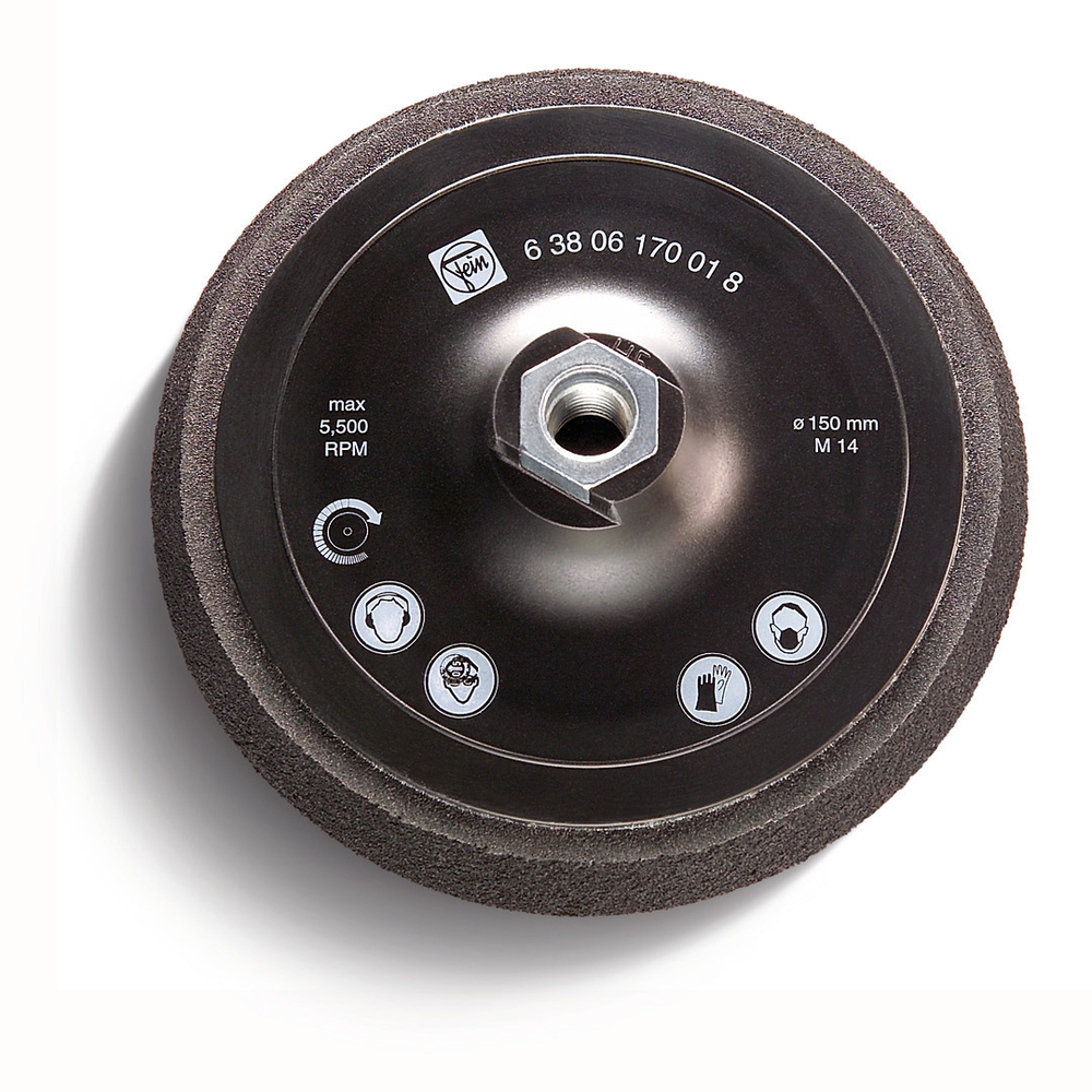 Plateau de fixation auto-agrippant avec revêtement caoutchouc Ø125mm M14 FEIN - 63806169016
