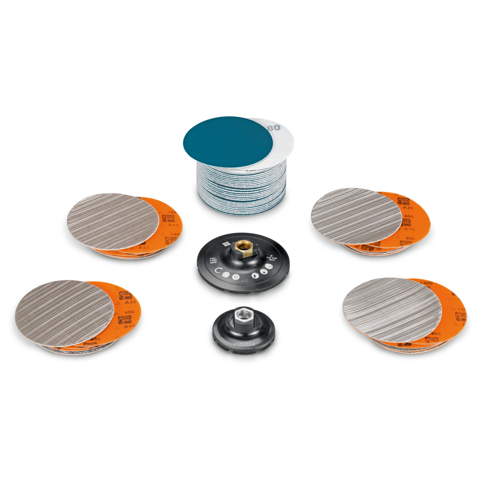 Set acier inoxydable pour la préparation au polissage de surface / tubes / profilés FEIN - 63806193040