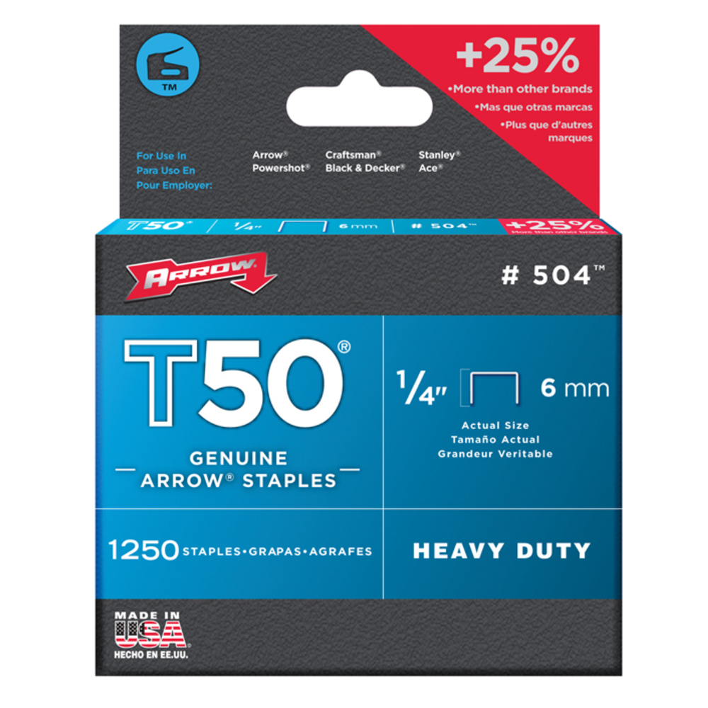 Agrafes T50 - 6mm - bte de 1250 VINMER - 031001