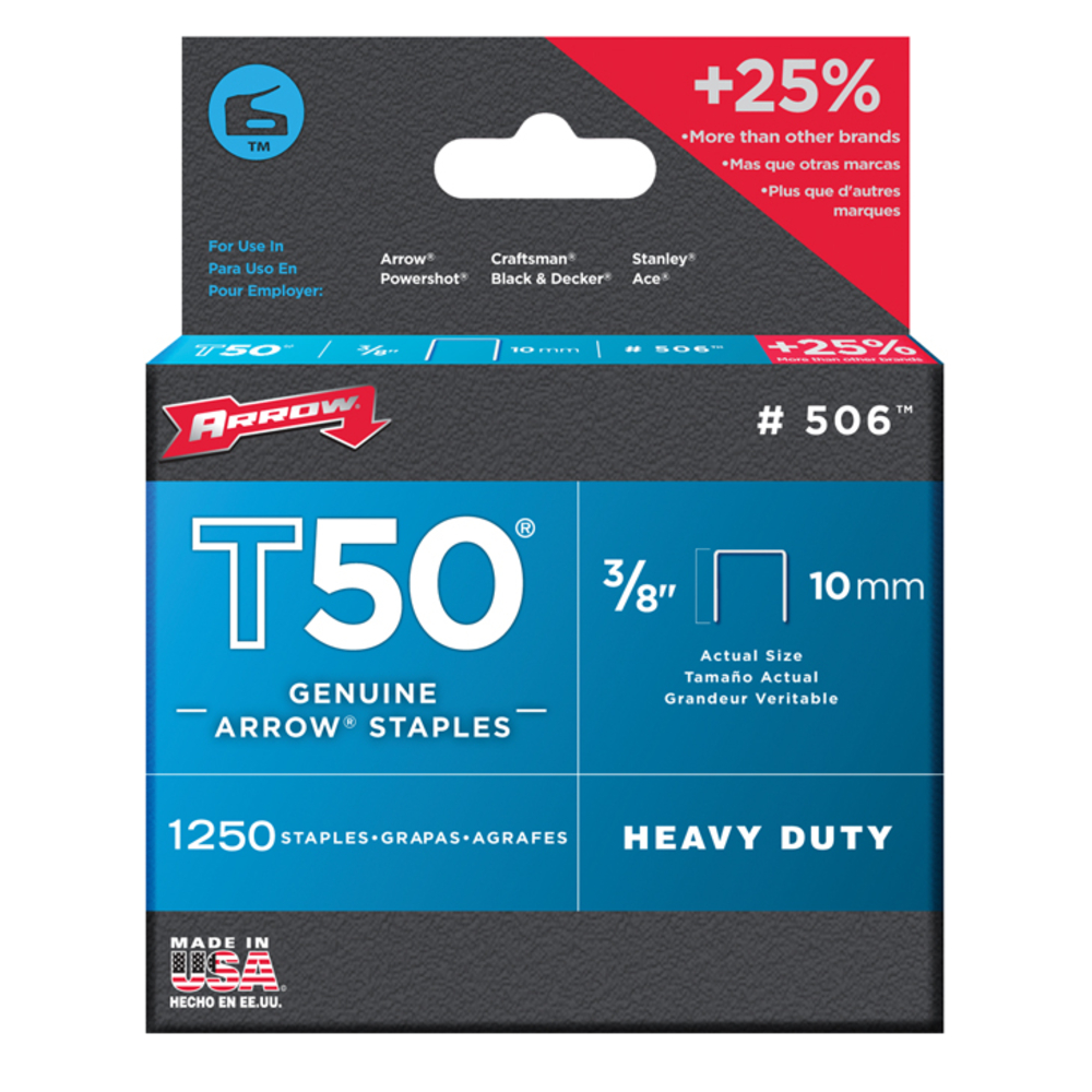 Agrafes T50 - 10mm - bte de 1250 VINMER - 031003