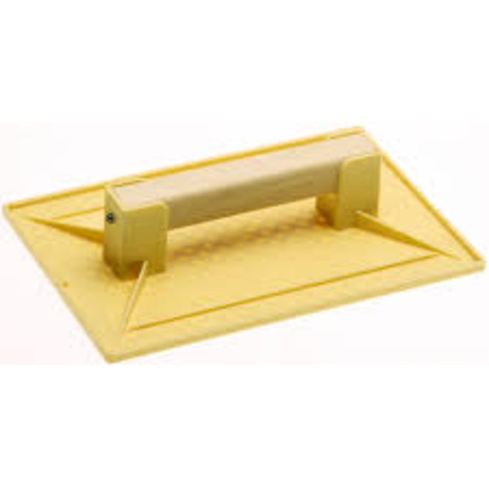 Taloche ABS jaune 1er choix manche bois Rect 42x26 VINMER - 051303