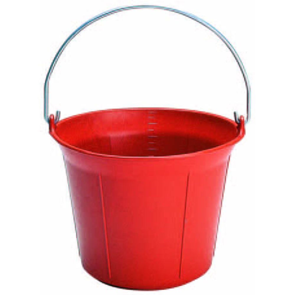 Seaux de maçon PE rouge avec œillet  13 L VINMER - 112102