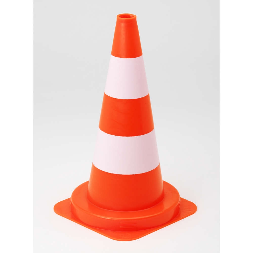 Balise 50cm PVC orange - 2 bandes peinture blanche VINMER - 141107