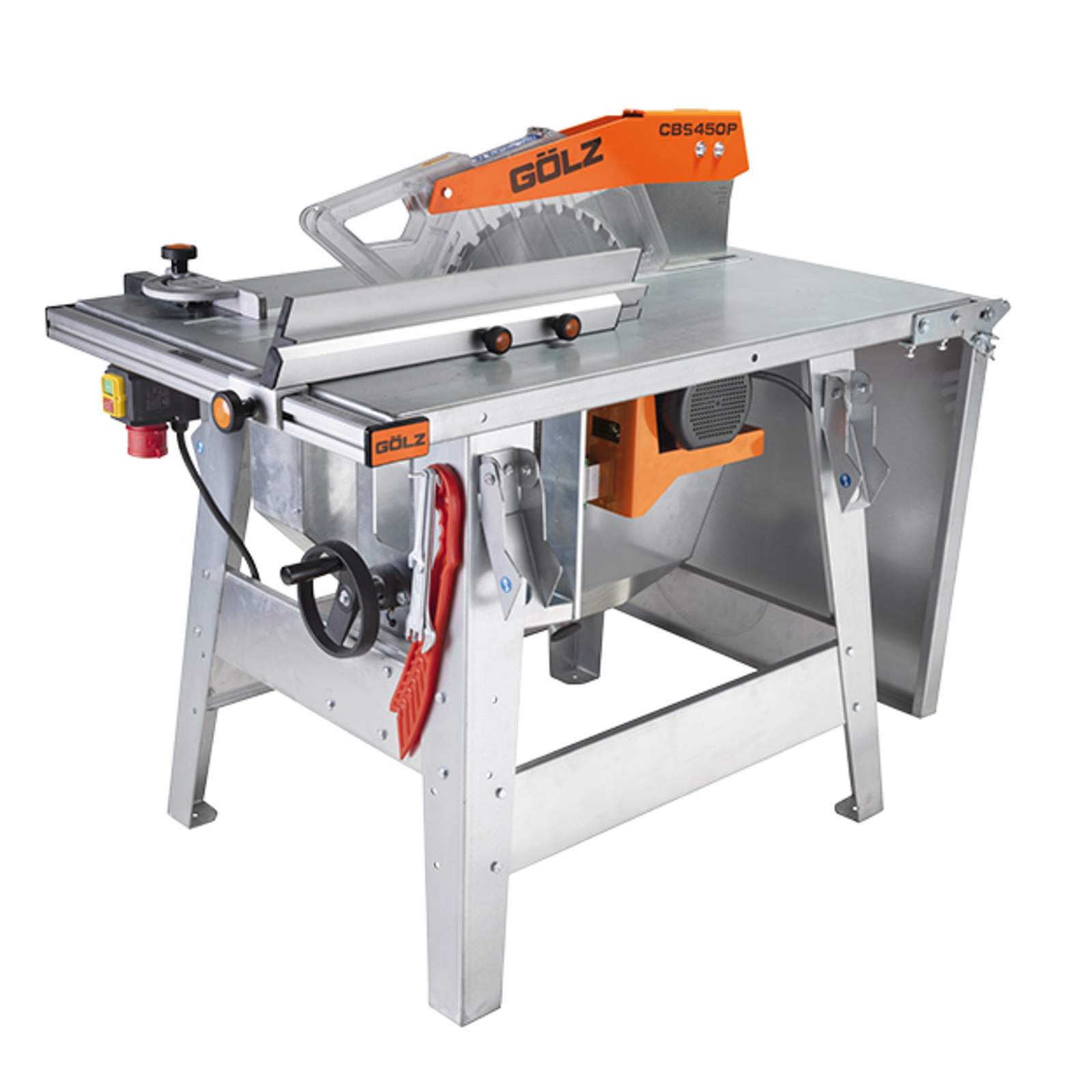 Scie circulaire chantier 450 mm 150 mm coupe 400 V 16 A 4,2 kW galvanisée GOLZ - CBS450P-5
