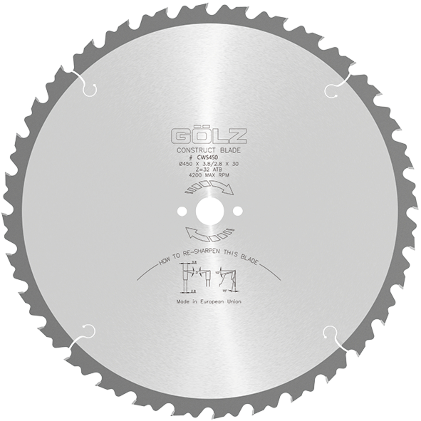 Lame scie circulaire carbure bois 400 x 3,2 mm 28 dents GOLZ - CWS400