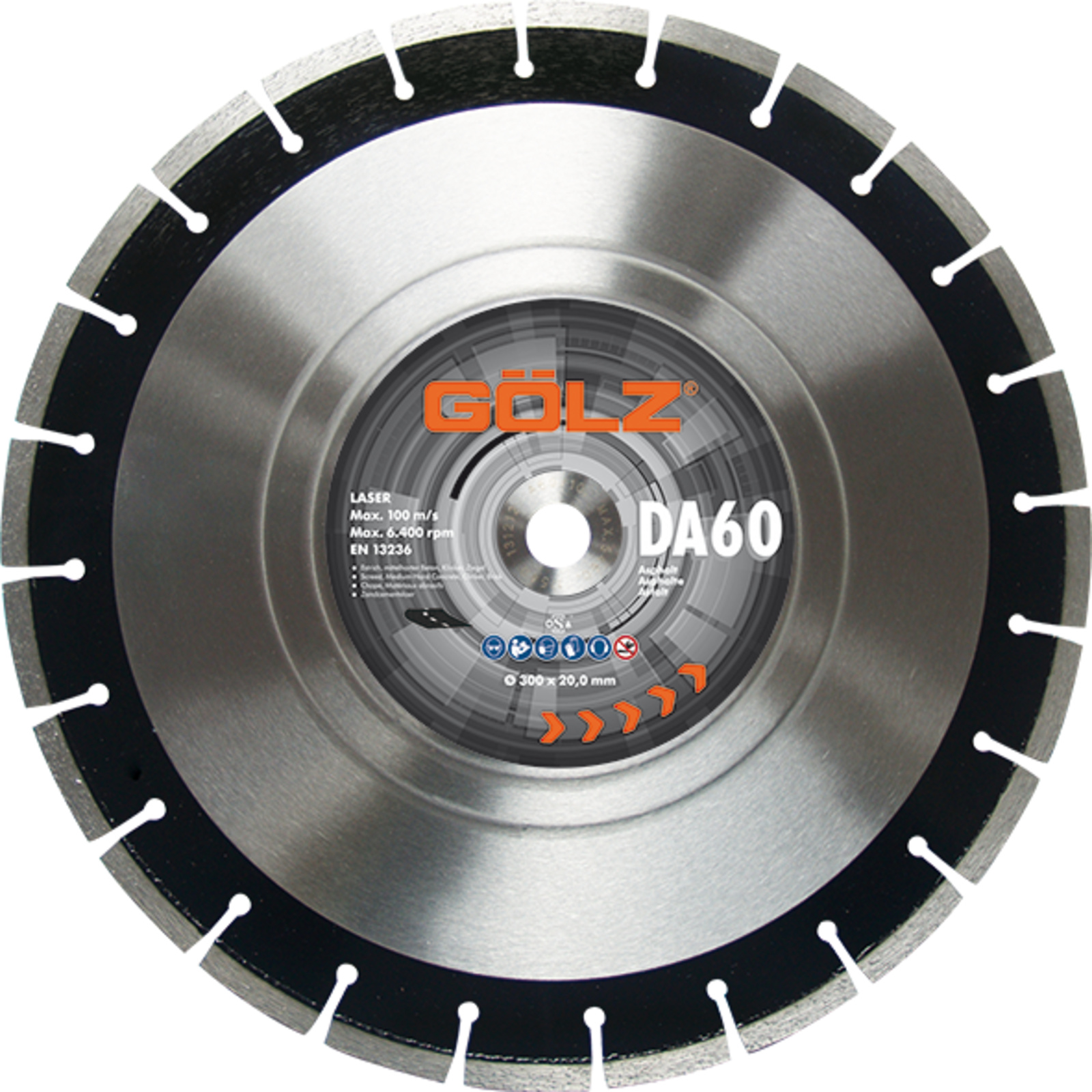 Disque diamant asphalte technique Ø350 mm alésage 25,4 mm 10 mm segments DA-60 GOLZ - DA6010351