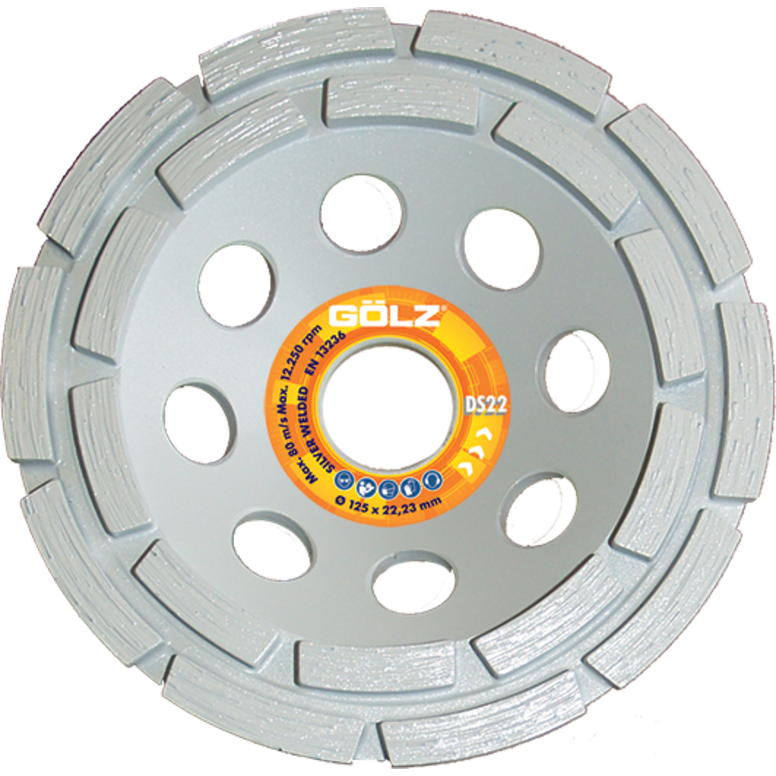 Disque diamant béton 125 mm alésage 22,2 mm DS22 GOLZ - DS22125