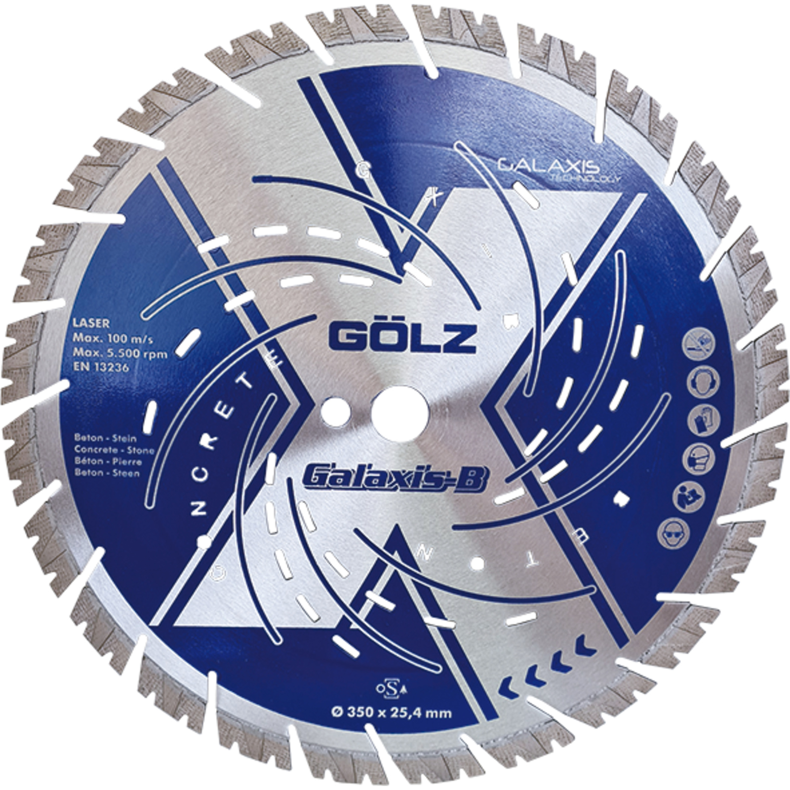 Disque diamant béton 400 mm alésage 25,4 mm 15 mm segments soudés laser GX-B GOLZ - GXB401