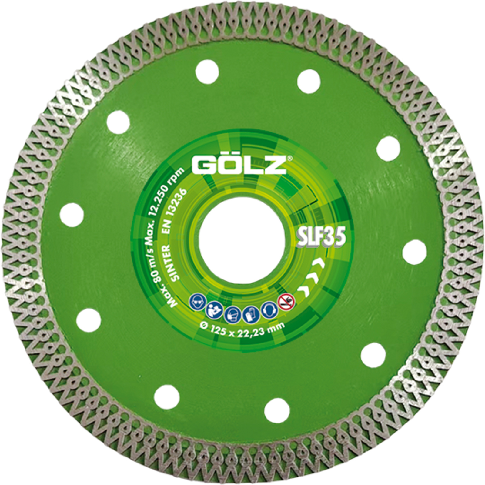 Disque diamant coupe carrelage ø230 mm 10 mm segments SLF30 GOLZ - SLF30230