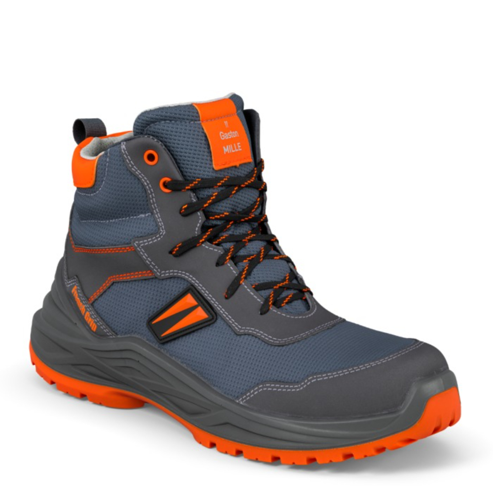 Chaussures hautes de sécurité FLASH PLUS S3S FO SR grises/oranges - GASTON MILLE - FHGR3
